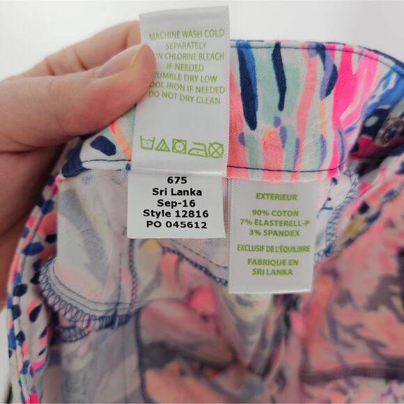 Lilly Pulitzer Pink Blue Vibrant Kelly Ankle Pants 2 - Picture 10 of 10